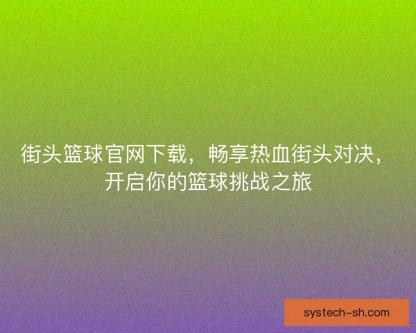 街头篮球官网下载，畅享热血街头对决，开启你的篮球挑战之旅